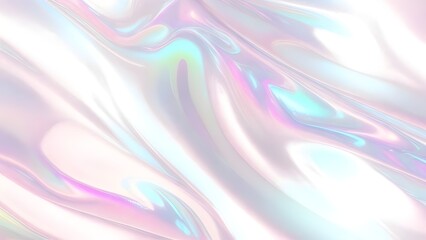 Obraz premium Holographic background seamless trendy iridescent light foil texture. Soft holographic pastel unicorn marble background pattern. Modern pearlescent blurry abstract swirl illustration. 