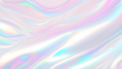 Obraz premium Holographic background seamless trendy iridescent light foil texture. Soft holographic pastel unicorn marble background pattern. Modern pearlescent blurry abstract swirl illustration. 