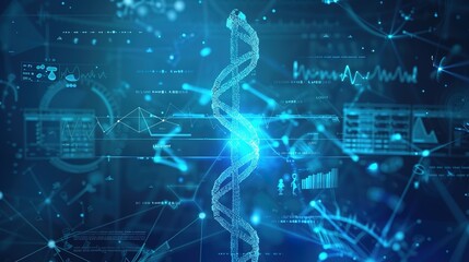 Beautiful An artistic background with dots and lines creating a pattern on a blue surface