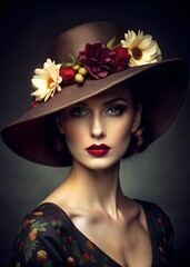 Naklejka premium portrait of a person with a flower