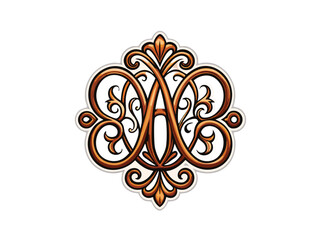 Design an elegant intertwined letter monogram using the letters A and B.