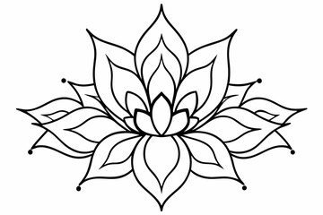 Alpona's design of floral art is isolated on a white background