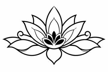 Alpona's design of floral art is isolated on a white background