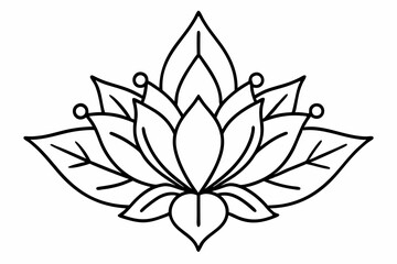 Alpona's design of floral art is isolated on a white background