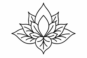 Alpona's design of floral art is isolated on a white background