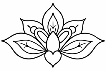 Alpona's design of floral art is isolated on a white background