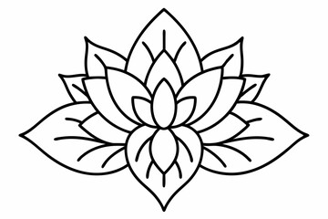 Alpona's design of floral art is isolated on a white background