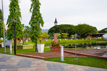 streets and houses town of Kuah of Langkawi island in Malaysia