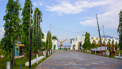 streets and houses town of Kuah of Langkawi island in Malaysia