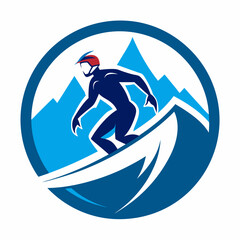 The logo of a snowboarder vector art illustration