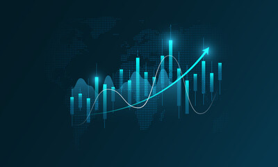 Technology background picture, financial graph, stock market trading data