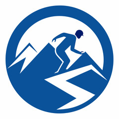 The logo of a snowboarder vector art illustration