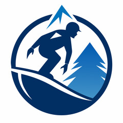 The logo of a snowboarder vector art illustration