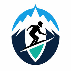 The logo of a snowboarder vector art illustration