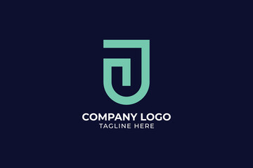 Fototapeta premium Professional and Minimalist Initial lowercase letter logo j, ju, letter modern vector design template inspiration