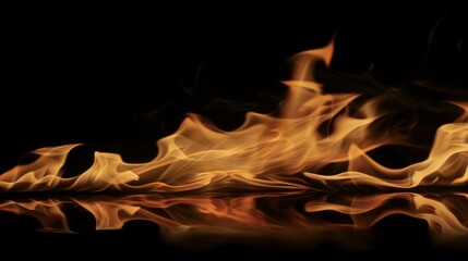 Fire flames on dark background illustraiton generated by ai