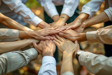 Obraz premium United Hands Symbolizing Teamwork and Collaboration in Business