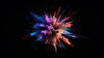 Fototapeta premium Vibrant color explosion on dark background illustration generated by ai