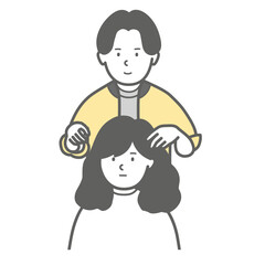 ヘアスタイルのカウンセリングする美容師