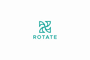 Rotate Logo Abstract Letter R Symbol Monogram Icon Initial Concept Branding