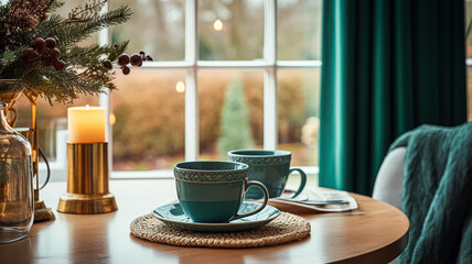 Christmas holiday family breakfast, table setting decor and festive tablescape, English country and home styling inspiration