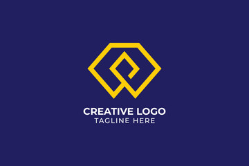 abstract Vector Diamond Logo  infinity line art style Design Template