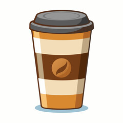 Cup of coffee isolated on white, coffee cup claus vector illustration, coffee cup vector art, cup silhouette, coffee cup vector icon, eps