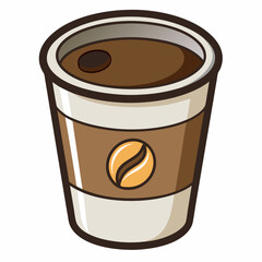 Cup of coffee isolated on white, coffee cup claus vector illustration, coffee cup vector art, cup silhouette, coffee cup vector icon, eps