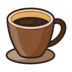 Cup of coffee isolated on white, coffee cup claus vector illustration, coffee cup vector art, cup silhouette, coffee cup vector icon, eps