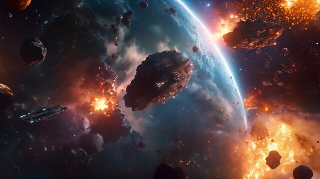 Spaceship Battle in Space
