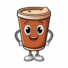 Cup of coffee isolated on white, coffee cup claus vector illustration, coffee cup vector art, cup silhouette, coffee cup vector icon, eps