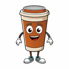 Cup of coffee isolated on white, coffee cup claus vector illustration, coffee cup vector art, cup silhouette, coffee cup vector icon, eps