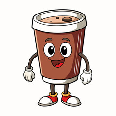 Cup of coffee isolated on white, coffee cup claus vector illustration, coffee cup vector art, cup silhouette, coffee cup vector icon, eps