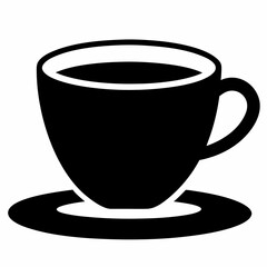 Cup of coffee isolated on white, coffee cup claus vector illustration, coffee cup vector art, cup silhouette, coffee cup vector icon, eps