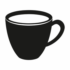 Cup of coffee isolated on white, coffee cup claus vector illustration, coffee cup vector art, cup silhouette, coffee cup vector icon, eps