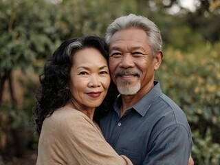Portrait of a couple of black man from Africa and white woman from Asia, individuals of different races