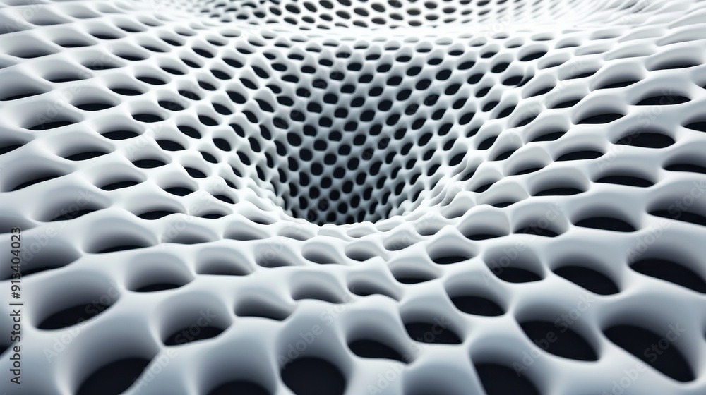 Aufkleber intricate abstract texture featuring a mesmerizing pattern of interconnected holes and curves, evoki