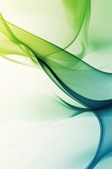Fototapeta premium Abstract green and blue wave design on a white background.
