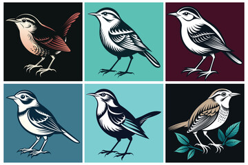 Bulbul bird silhouette vector illustration
