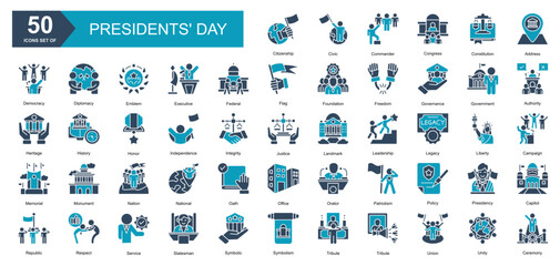 Fototapeta premium Presidents' Day iconset