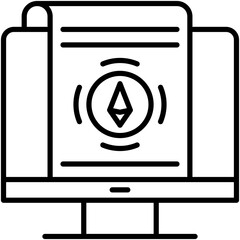 Listing Icon. Coin Market List Pictogram Graphic Illustration. Isolated Simple Line Icon For Infographic, App and Web Button.