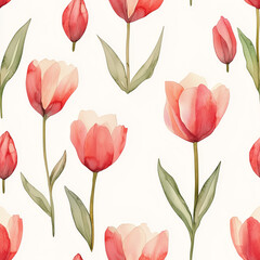 Fototapeta premium Tulips seamless pattern #2
