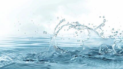 Water splash white background illustration generated by ai