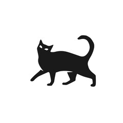 Silhouette of a cat in its behavior