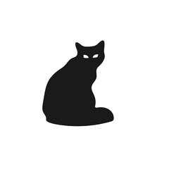 Silhouette of a cat in its behavior