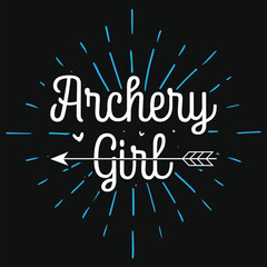 Archery girl archery shooting typography tshirt design