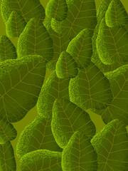 Abstract green leaves pattern background design. Floral and nature concept for textile, fabric and background.