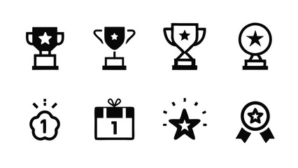 Set of 8 editable vector icons for exclusive benefits and VIP rewards.