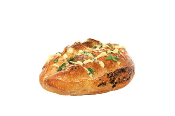 PNG, Baked garlic bread, isolated on white background