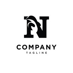 Fototapeta premium Letter N Penguin Logo Icon Vector